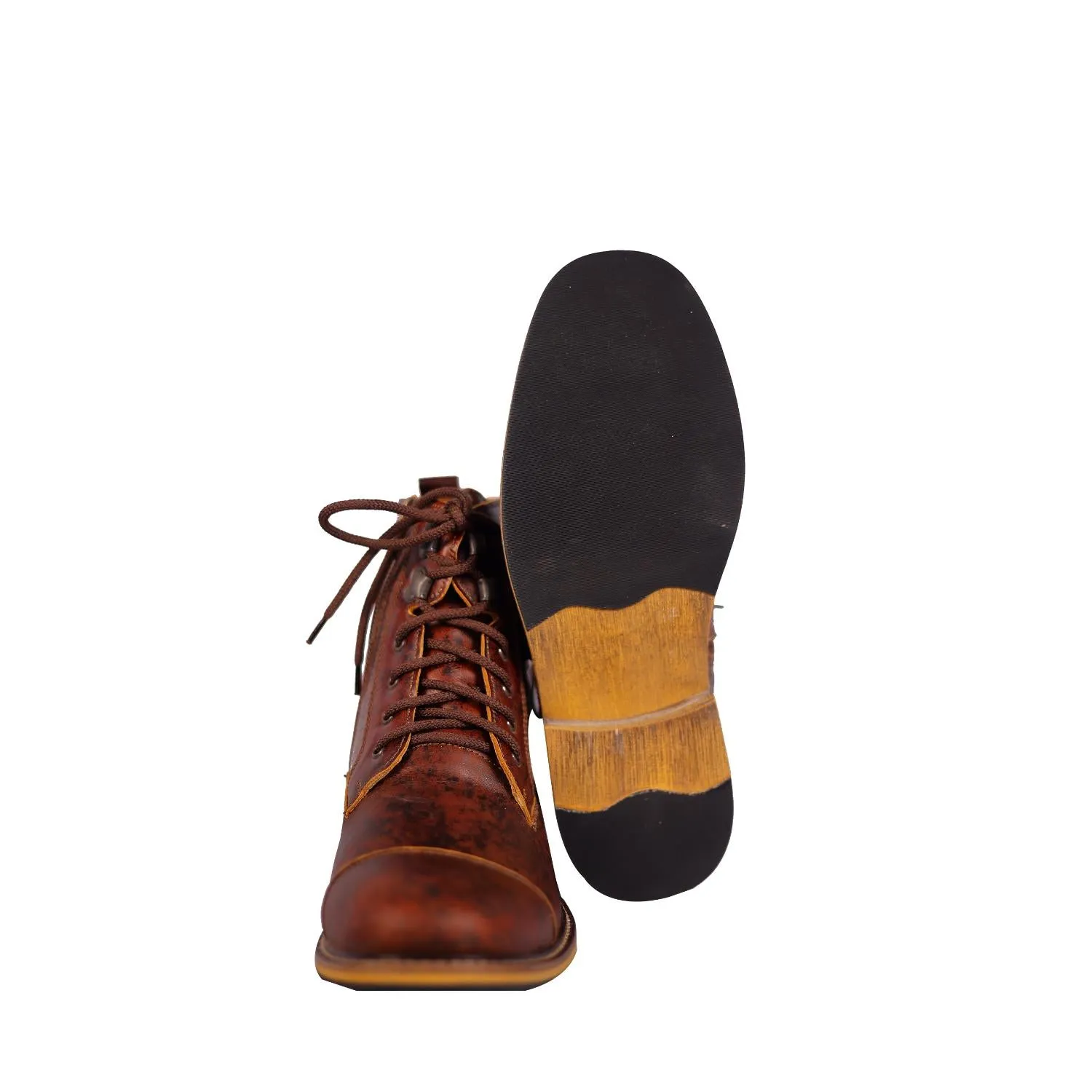 Leather Ankle Boot coffee Croco brown